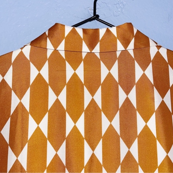 Tory Burch Haley Diamond Tile Silk Coat Size 4 - Picture 5 of 12